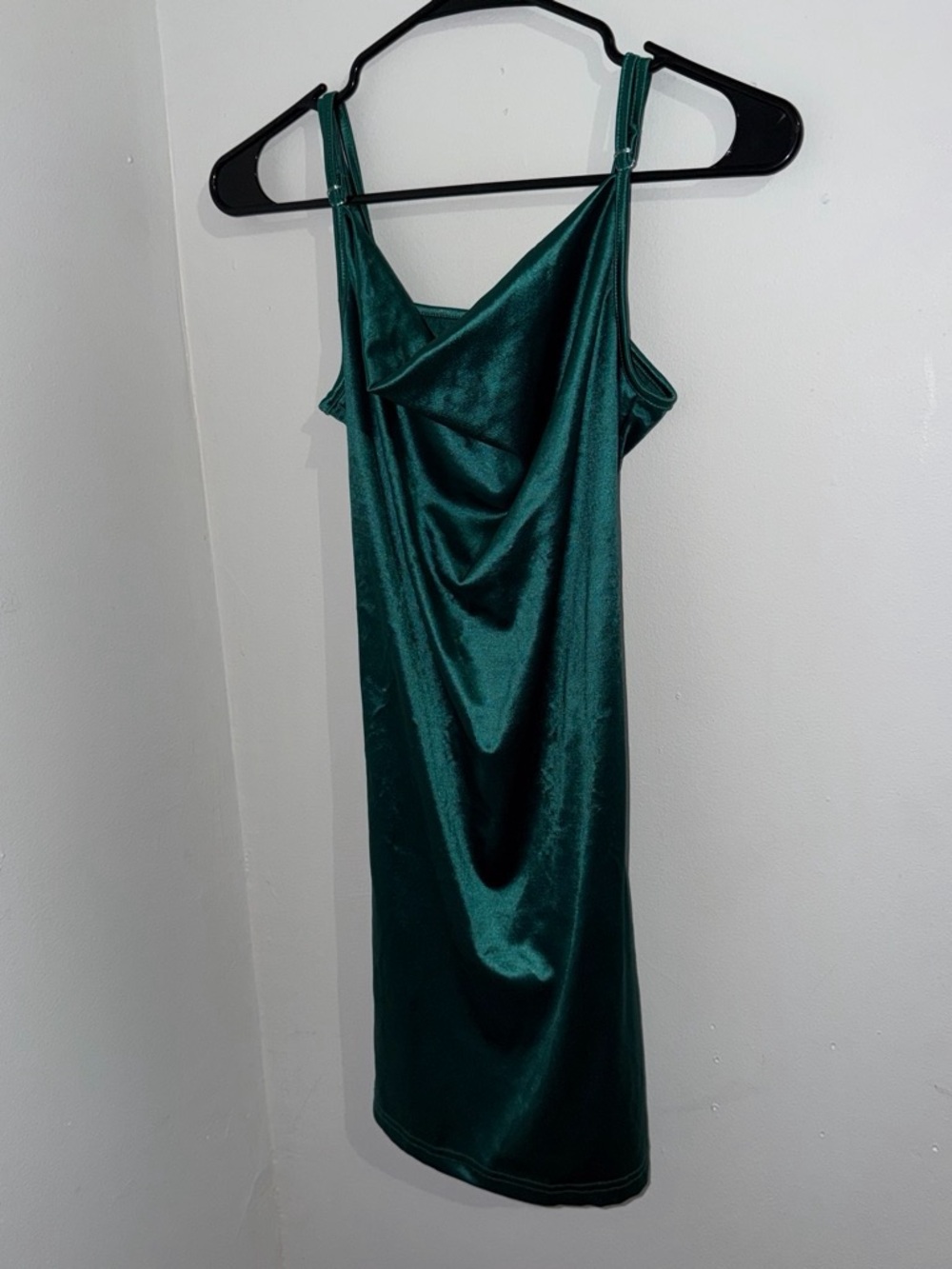Zaful Emerald Satin Cowl Slip Dress